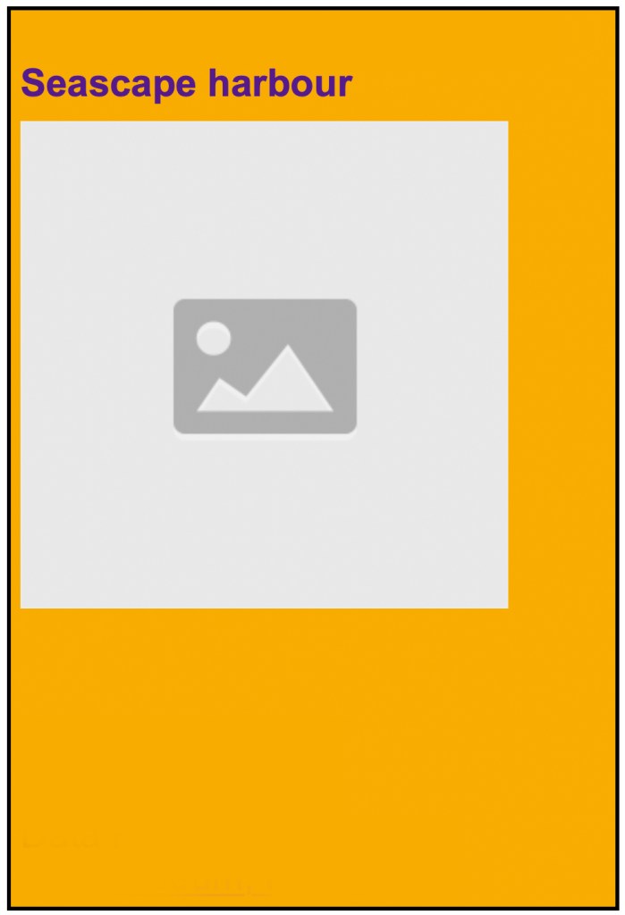 Coastal scene showing rocky beach and setting sun, with ships in the distance. 